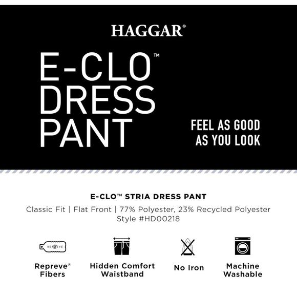 Haggar Men's E Clo Repreve Stria Classic Fit Flat Front Dress Pant, Brown, 40x32 - Picture 4 of 4